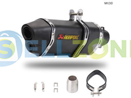 Εξάτμιση AKRAPOVIC σπορ τελικό για μοτοσυκλέτα 370 mm, μαύρο ματ - Mt30